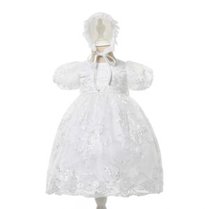 Christening dresses Girl Baby Long Lace Baptist Dress New Year Pure White Formal Christmas Set Q240507