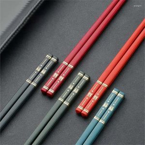 Chopsticks 24CM 10 Pairs Chinese Style Pot Sushi Sticks Reusable Non Slip Set Kitchen Tableware Gift