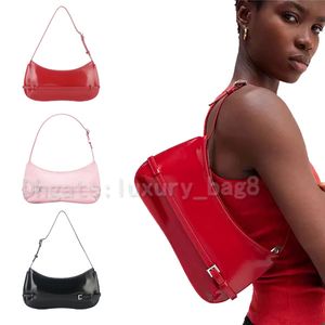 Neue Luxus -Designer -Taschen Baguette Handtaschen Bisou CEENTURE Women Umhängetasche Hochglänzende Leder Hobo Crossbody Taschen Mode -Tasche Red Mini Unterarm Tasche Kupplung Geldbörse