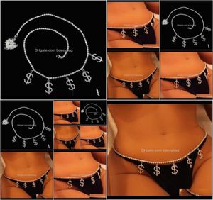 Chains Drop Delivery 2021 Dollar Symbol Diamond Waist Woman Beach Charm Bikini Belly Sexy Body Chain Jewelry Qwarf7577984