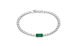 Aiyanishi 925 Sterling Silver Emerald Green Tennis Brangelet para mulheres Bracelets de jóias finas de casamento Presente de Natal2264235