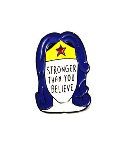 Wonder Woman Alloy Brooches Creative Anime Characters Badge Stronger than you believe Letter Pins7831441