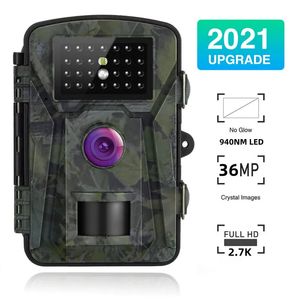 Câmera de trilha de caça ao ar livre 36mp 27k Detector de animais selvagens HD Monitoramento à prova d'água Cam Night Vision Trap 240428