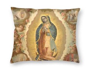 CushionDecorative Pillow Retro Virgin Of Guadalupe Mary Cushion Cover 45x45cm Home Decor 3D Printing Mexico Catholic Saint Throw 9574409