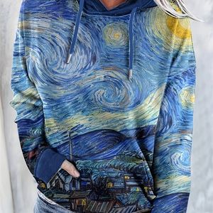 Autumn Winter van Gogh The Starry Night Sweater Momen Men Mul