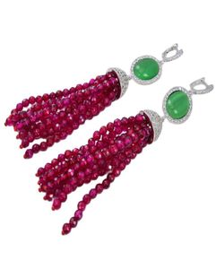 GuaiGuai Jewelry White Pearl Green Jade Crystal Red Agate Earrings CZ Fitting Handmade For Women Real Gems Stone Lady Fashion Jewe1695633