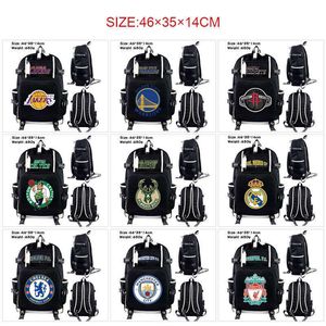 Sportfußball -Basketballteam gedruckt Peripheral Rucksack Junior High School Schüler High School große Kapazität Casual Rucksack Die Lakers 240515