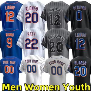 Francisco Lindor Jersey Alvarez beisebol Pete Alonso Edwin Diaz Kodai Senga Brandon Nimmo Jeff McNeil Darryl Strawberry Brett Baty Tylor Megill