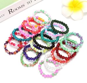 Braccialetti di vetro colorati da 8 mm imitazione Agata Wear Wear Bracciale Stretch Advertising Promotion Piccoli regali Mix casuale Color1873018