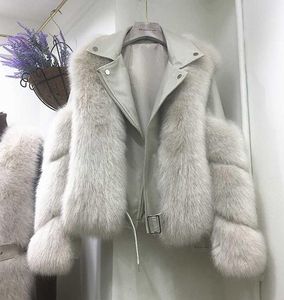 2020 New Skin Jacket Thin Jacket Ms Pur Coat Modotcycle Modelo de couro FashionShort Coat Women039s Fur Jacket2351842