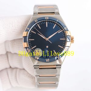 New men's watch 8900 mechanical automatic movement 41mm arched double-sided reflective gradient sapphire waterproof dial gold and silver strap