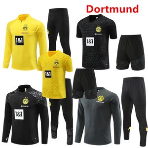 23 24 Children's and Men's Dortmund Sportswear Jackets Football Set REUS BELLINGHAM Training Clothes Football Short Sleeve Set Survey 22/23/24 Men's Sportswear