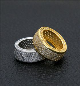 Hiphop Rapper Ring for Men 2018 New Fashion Hip Hop Gold Silver Ring Bling Cubic Zirconia Mens Ice Out Jewelry N704676006