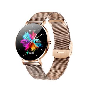 2024 Neuankömmlinge Ultradünne Lady Fashion Smart Watch Mujer T8 mit 1,3 -Zoll -Amoled -Bildschirmunterstützung 50 Sprachen wasserdichte Smartwatch für Frau