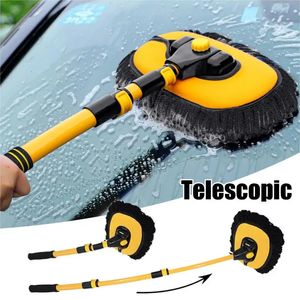 Car Wash Mop Cleaning Brush Telescoping Long Handle Retractable Bent Bar Tools 240508