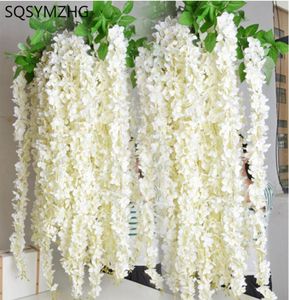 Whole 10pcs rattanストリップwisteria wisteria home party for wedding home party kids room diy diy craft fake flowers279o6503136