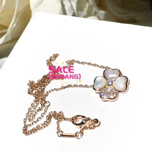 Classic Van Vintage Vintage Necklace S925 Sterling Silver Designer White Mother of Pearl Four Leaf Flover Charm Choker Short Chain per donne gioielli con 4DMZ