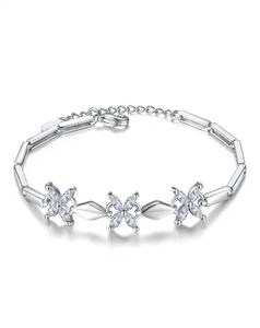 High Quality Flower Charm Friendship Bracelets For Women Clear Cubic Zirconia Wedding Jewelry Valentine039s Day Gift WHG568458771