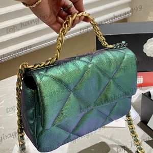 Shimmer Glitter Iridescent Green Pink Shoulder 19 Bags Gold Chain Clutch Hand Totes Purse Two-tone Crossbody Strap Handbags With Serial Number 4 Colros 25cm