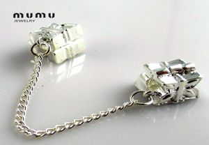 DIY Takı Bulguları Butterfly Gümüş Kaplama Cazibe Güvenlik Zincirleri Wintersweet Avrupa Tarzı için Gevşek Boncuklar Büyük Delik Charms Bracel8365335