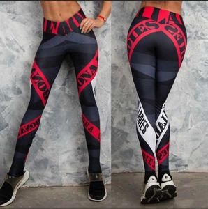 Kvinnors leggings geometriska randiga bokstäver färg matchande tryckta byxor för kvinnor fitness leggings y240508