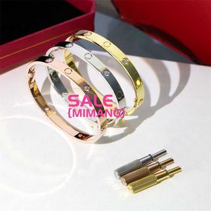 Luxury Bracelet Men Fashion Gold Bangle Titanium Crystal Design Lover Charm Diamond Screw Bracelet 4 CZ Jewlery Designer for Women Birthday Gift DV9N