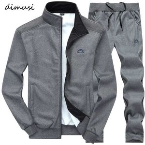 مسارات الرجال Dimusi Mens Fashion Autumn Spring Sportshirt Sweatshirt+Sweatpants Mens 2 قطعة مجموعة رقيقة من الملابس الرياضية