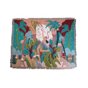 Cobertores dançarinos da floresta da cidade têxtil Bobetão de dois lados Sofá Covers de tendência Jungle Leaves Ins casa Tapeçaria decorativa 160x260cm