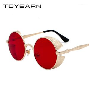 Occhiali da sole Toyearn Brand Design Vintage Steampunk Men gotico piccolo cerchio metallico round Women per occhiali maschi Eyewear1 255e