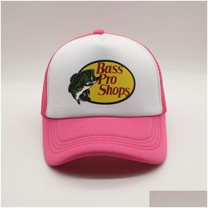 Ball Caps Bass Pro Shops Printing Net Cap Summer Outdoor Shade Casual Truck Hat Drop Delivery Fashion Accessories Hats Scarves Gloves Dhjfy