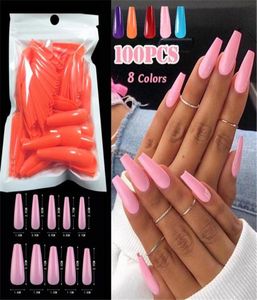 100psbag Fake Matte Nail Solid Color Manicure False Nails Full Cover для коротки