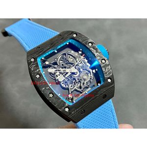 RM055 MENS SUPERCLONE MOVEM Watch Designer Watch Red Transparent Automatic Devils Dial Watches Helt svänghjul Mekanisk WACHBA SKETO TOURBILLON RM55 9452