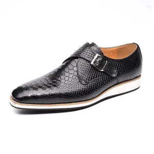 Gelegenheitsschuhe Herren echte Leder handgefertigte atmungsaktive Schuh für Männer Mode Original Schnalle Mönchsschnüre Sneaker