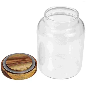 Lagringsflaskor traditionella kinesiska glas te terrarium dimare trä delikat behållare