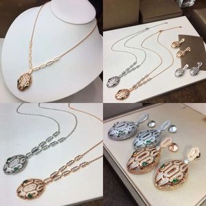 Bgari Snake Necklaces Jewelry Set with Diamonds Gold MITATED最高のカウンター品質のネックレスデザイナー公式複製ギフトガールフレンドへ