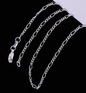 S Fine 925 Sterling Silver Necklace 2mm 1630Quot Classic Curb Chain Link Italy Man Woman Necklace 15PCSLOT2752645