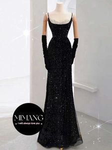 Trąbka/syrena sukienka wieczorowa sukienki na imprezę Sukienki ukończenia liceum luksusowe czarne cekiny eleganckie styl spotkania dziewczyna