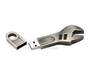 Пендрив металл Регулируемый гаечный ключ USB -флэш -накопители пальца памяти 4GB 8 ГБ 16 ГБ 32 ГБ 64 ГБ 128 ГБ USB 20 Флэш -память Pen Drive7274205494