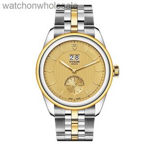 Luxo Tudory Brand Designer Wristwatch Imperador Swiss Watch Two calendário de posição 42mm Mechanical Back Mechanical Back