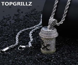 TopGrillz Hip Hop Снижение медицины для бутылочки для бутылочки подвески Men039s Ювелирные украшения золото серебряное цветовое ожерелье Циркона подарки5379232