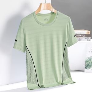 Mesmo estilo Summer Secy Secy Colet para homens e mulheres, camiseta solta de grandes dimensões para homens, top casual de seda de gelo