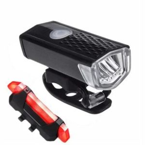 Cykelcykelljus USB LED -uppladdningsbar uppsättning MTB ROAD CYKBAKT FRAMT BAKTLIGHT LAMPLIGHT CYKLING Ljuscykeltillbehör