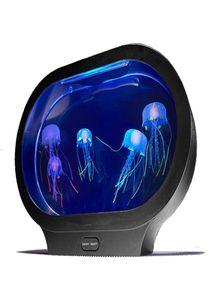 Boaz Jelly Fish Tank Mood LED Colorful Aquarium Ocean Wave Projector Jellyfish Night Light Lava Lample Y2009227659239