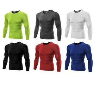 Abbigliamento da ginnastica Comprensione Men039s magliette in poliestere Fitness Shirt a maniche lunghe per camicie a secco rapido Sortop Sport Sports Sort Sort per Man9771635