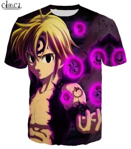 Hipster Style Men T Cadeiras anime Os sete pecados capitais 3D de impressão completa Moda curta Tops unissex hip hop streetwear6944107