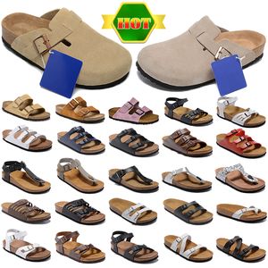 Tasarımcı Boston Clogs Sandalet Terlik Arizona Mayari Shearling Mules Cork Düz Moda Süet Süet Yaz Deri Slide Favori Plajı Sıradan Ayakkabı Kadın Slaytlar