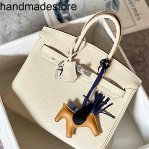 Bag Familys Handbag Platinum Wax Thread Togo Calfskin Litchi Handbag Lock Womens Bag Handmade Genuine Leather