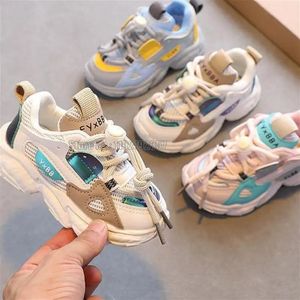Flicka barn pojke baby mesh andningsbara barn småbarn sneakers lägenheter skor 240507