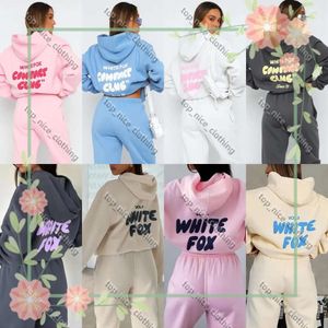 Sweatshirts wf-wome hoodies Letter Print 2 Piece Outfits Fox Cowl Neck Long Black White hylsa Sweatshirt and Pants Set Tracksuit Pullover Hooded Sports Suit