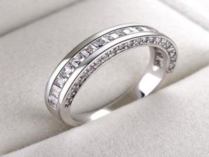 Victoria Wieck Vintage Fashion Jewelry 925 Sterling Silver Princess Cut White Topaz CZ Diamond Gemstones Women Wedding Band Ring F5587865